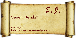 Seper Jenő névjegykártya