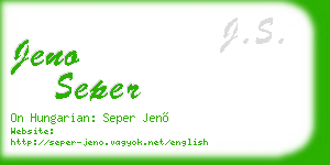 jeno seper business card