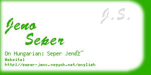 jeno seper business card